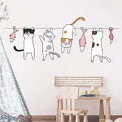 時尚壁貼-可愛衣架貓咪BR63988