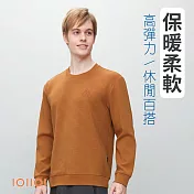 IOIIOI 長袖圓領衫 T恤 經典創意線條設計 年輕有型 時尚百搭 M 橘色