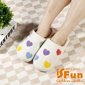 【iSFun】繽紛愛心 秋冬保暖刷毛厚底室內拖鞋/3839號 3839號