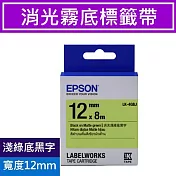 EPSON愛普生 原廠標籤帶 消光霧面系列標籤帶 12mm  LK-4GBJ 淺綠底黑字