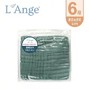 L’Ange 棉之境 6層純綿紗布連帽浴巾 80cmx80cm - 古典綠