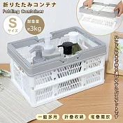 日本OKAZAKI 折疊式手提收納提籃 露營野餐籃 摺疊籃S-3kg(1入)