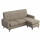 IDEA-190CM百變質感L型耐磨貓抓皮沙發/兩色可選 米色