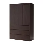 IDEA-MIT4X7尺典雅三開六抽木製衣櫃/三色可選/運費另計 胡桃