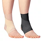 【日本Alphax】日本製 醫護超彈性護踝支撐帶 一入 M 黑色