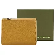 LONGCHAMP LE FOULONN?系列牛皮簡約三折短夾 肉豆蔻