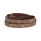 COACH 塗層帆布及皮革小型寵物牽繩 (棕褐色/棕色)