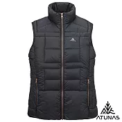 【ATUNAS 歐都納】女款保暖HEAT CORE蓄熱羽絨背心A1VE2506W- S 黑