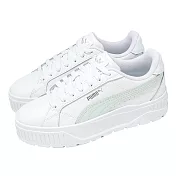 Puma 休閒鞋 Karmen II L 女鞋 白 綠 復古 皮革 厚底 增高 397456-11