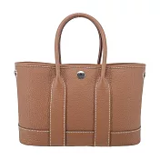 Hermes 愛馬仕 Mini Garden Party 水牛皮手提包 (37駝/K刻/銀釦)
