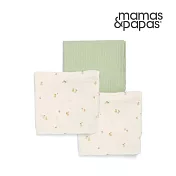 Mamas & Papas Muslin紗布巾3入組(90x90cm) 綠野青梨