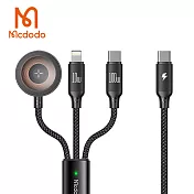【MCDODO麥多多】PD 100W 一分三快充傳輸線 (Type-C to Type-C+Lightning+Apple Watch) 1.2M CA-4940