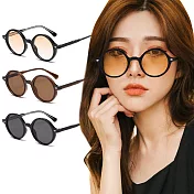 【ALEGANT】極簡時尚輕量TR90圓框UV400太陽眼鏡/戶外墨鏡 晨曦黃