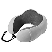 【收納職人】旅行記憶頸枕/U型護頸枕(附收納袋)_6色任選 氣質灰
