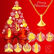 【TLH】14選1 閃耀聖誕  黃金造型項鍊 約重0.03錢±0.01 (耶誕節 xmas交換禮物)  福祿雙全