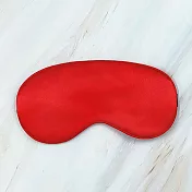 【科美】雙面仿真絲遮光眼罩 睡眠眼罩多色可選 （親膚透氣 調節扣 安心好眠） 大紅色21*10cm