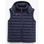 【荒野wildland】女700FP可拆帽輕暖羽絨背心104藍黑色 S 104藍黑色