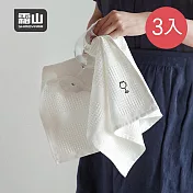 【日本霜山】華夫格紋吸水速乾玻璃杯擦拭布-3條入