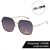 【SUNS】時尚韓版金屬墨鏡 法式精品雙環結扣造型 大框顯小臉 修臉神氣 輕量/防眩光/遮陽/抗UV400 玫瑰金粉