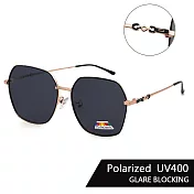 【SUNS】時尚韓版金屬墨鏡 法式精品雙環結扣造型 大框顯小臉 修臉神氣 輕量/防眩光/遮陽/抗UV400 金框灰片