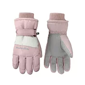 【ONEDER 旺達】美麗佳人防水手套 保暖加絨手套 止滑防風機車手套-  拚色-粉 MC-HW10-3