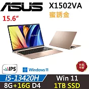 ★全面升級★【ASUS】華碩 VivoBook 15 X1502VA-0191C13420H i5-13420H/8G+16G/1TB/W11/二年保/蜜誘金