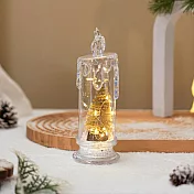 【聖誕雪景】融化造型LED電子蠟燭燈 聖誕樹 毬果雪景 安全無火 聖誕金樹(18cm帶底座)