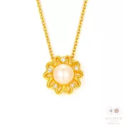 路森金飾 黃金項鍊(鑽石太陽花珍珠金重:1.21錢+-0.03錢)