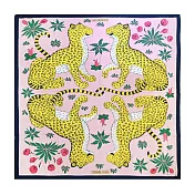 Hermes 愛馬仕 Les Leopards 四隻豹 140 混羊絨披肩(多色選)- 粉紅黃