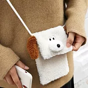 Romane Brunch brother 早午餐兄弟 毛茸茸狗狗兔兔造型側背包 白色小狗