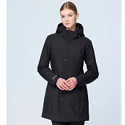 【荒野wildland】女PR棉輕量極暖防水長版外套165印黑色 M 印黑色