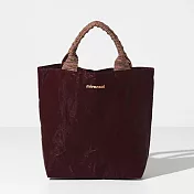 Miyansol韓國皺皺兩用迷你托特包 K紅絲絨