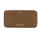 Michael Kors JET SET TRAVEL 滿版防刮雙層萬用包(多色選)- 素面棕