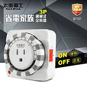 【太星電工】省電家族3P機械式定時器 省電/自動開啟/自動關閉 電風扇 電鍋 電燈  飲水機 每天循環 OTM631AA