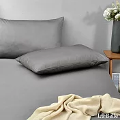 義大利La Belle《極簡純色》長絨細棉信封枕套--2入-灰色