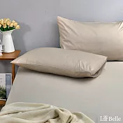 義大利La Belle《極簡純色》長絨細棉信封枕套--2入-奶茶
