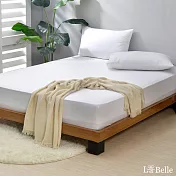 義大利La Belle《極簡純色》單人長絨細棉床包枕套組-白色