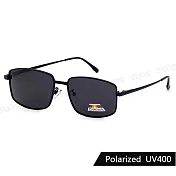 【SUNS】休閒男士偏光金屬方框墨鏡 Polarized中性駕駛墨鏡 彈簧鏡腳 防眩光 抗UV400 S561 黑框灰片