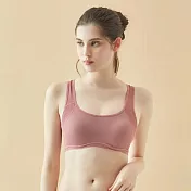 日本【GUNZE郡是】ACTIBALANCE改善駝背 脊柱挺拔美姿胸罩 高透氣性吸汗速乾 無鋼圈內衣 運動內衣-226-567 M 腮紅粉