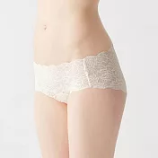 日本【GUNZE郡是】cherish moon惜月新款 溫柔無縫無痕內褲 大豆異黃酮科技滑順蕾絲減少束縛感 M 水晶米色