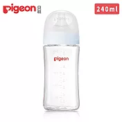 日本《Pigeon 貝親》第三代母乳實感玻璃奶瓶240ml 天使藍