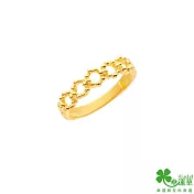 幸運草金飾 心的波動黃金戒指