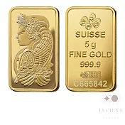 路森金飾 黃金金條-PAMP財富女神金條5公克(金重：1.33錢+-0.03錢)