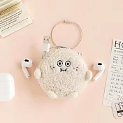 Romane Brunch brother 早午餐兄弟 POPO AirPods毛絨收納包 米白