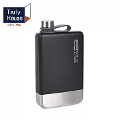 【Truly House】戰術軍風-戶外酒壺不鏽鋼大容量-230ml  方形酒壺 230ML戰術風不鏽鋼酒壺(兩色任選) 黑色