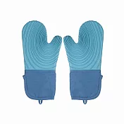 【Homely Zakka】北歐高顏值加厚耐高溫防水矽膠多層隔熱防燙手套1雙_4色任選 莫蘭迪藍