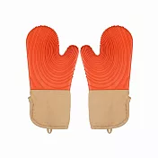 【Homely Zakka】北歐高顏值加厚耐高溫防水矽膠多層隔熱防燙手套1雙_4色任選 莫蘭迪橘