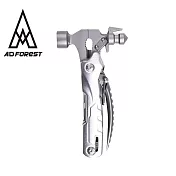 【Ad-Forest】旭毅戰錘萬用工具組/手電筒/戶外求生/多功能露營工具/野外求生(兩色任選) 銀色