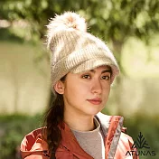 【ATUNAS 歐都納】GORE INFINIUM防風保暖兔毛羊毛毛帽/帽簷針織帽A1AH2513N- 米色