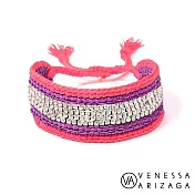 Venessa Arizaga SUNKISSED SHORES 粉紅X紫色編織手鍊 璀璨滿鑽手鍊